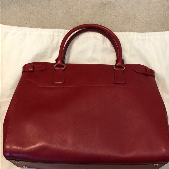 Salvatore Ferragamo Red Leather Large Handbag New - Picture 3 of 4